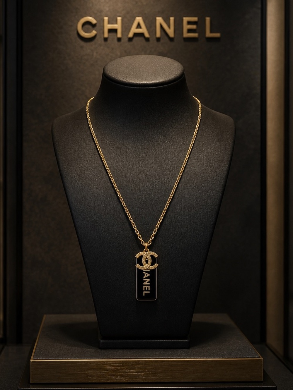 Rose 🌹 Gold-Tone Pendant Necklace with Logo Accent